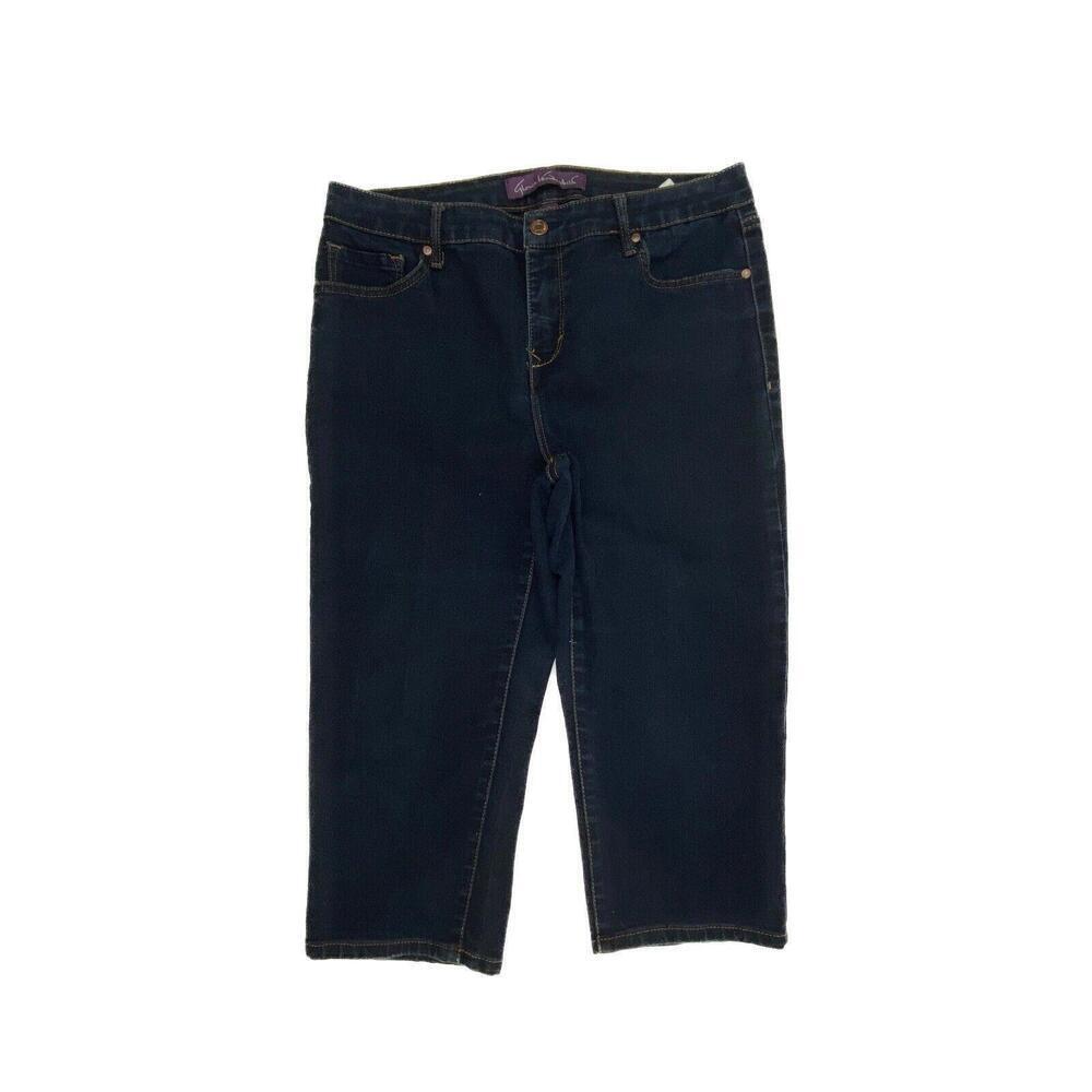 Gloria Vanderbilt Capri Women's size 8‎ Dark Wash Blue Denim Jeans